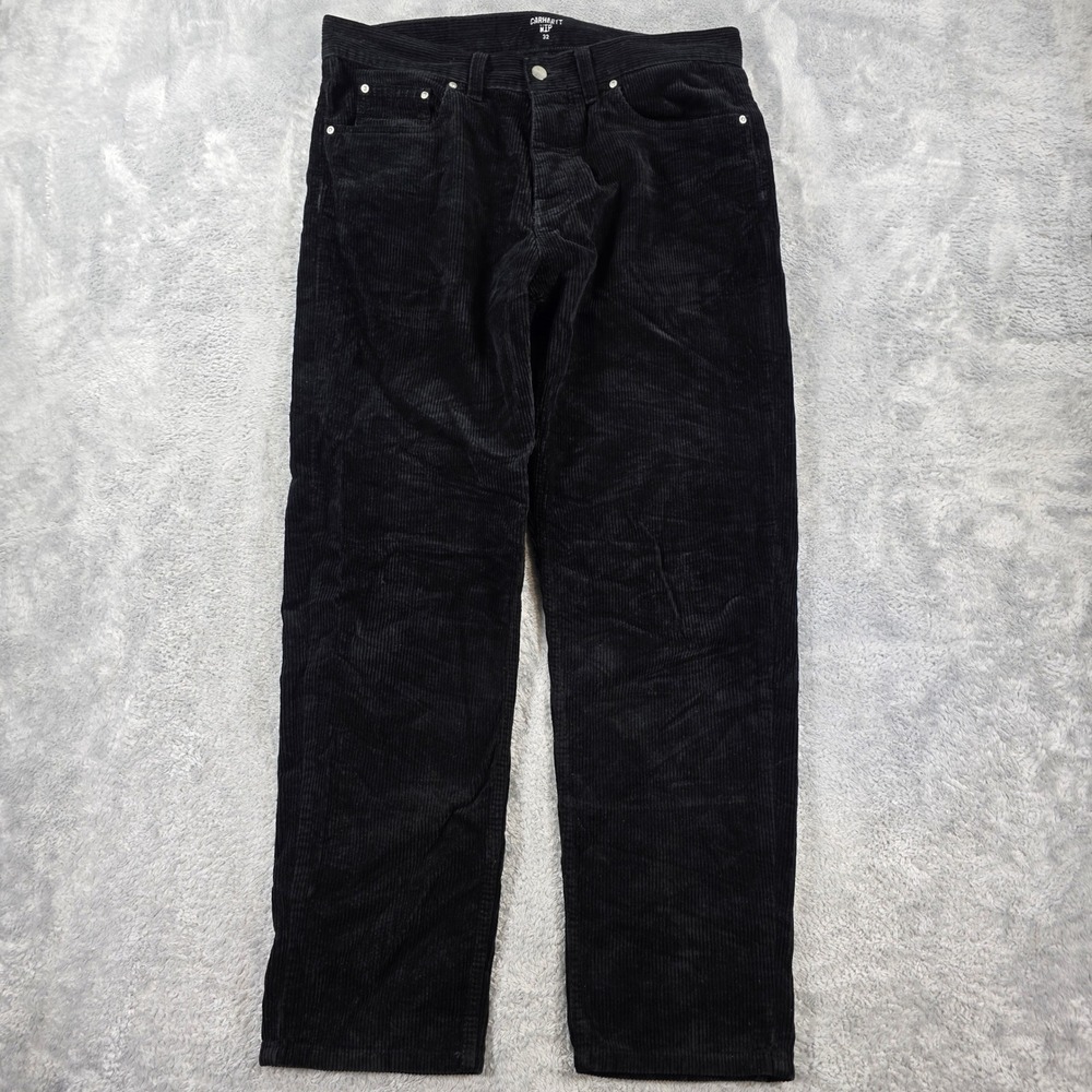 Carhartt WIP Newell Corduroy Relaxed Tapered Pants Black 32 Workwear Streetwear